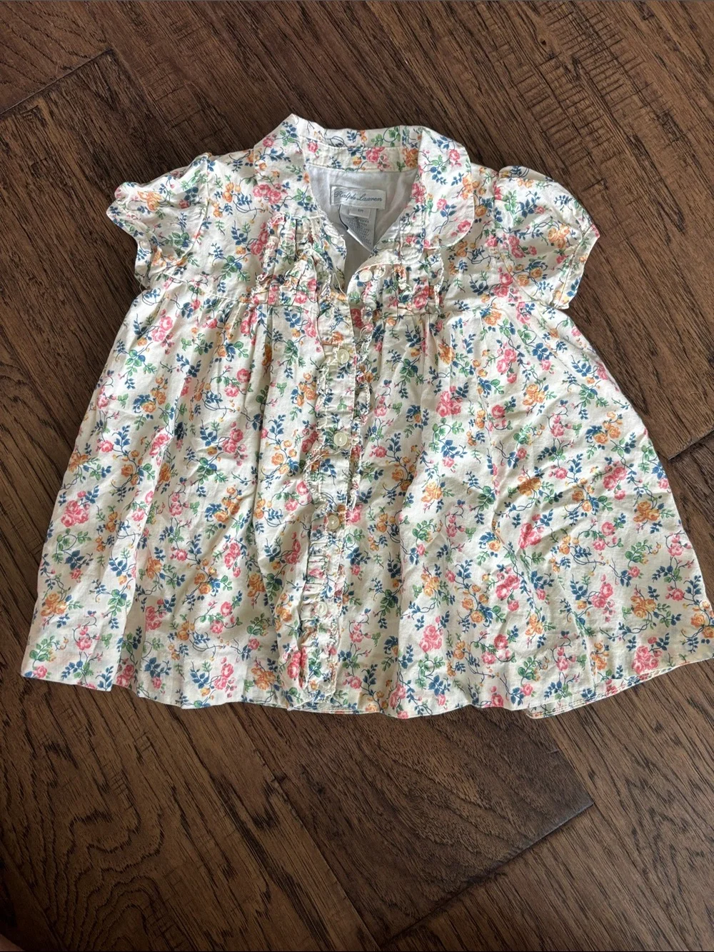 Ralph Lauren Cream Floral Ruffle Dress and Bloomers
